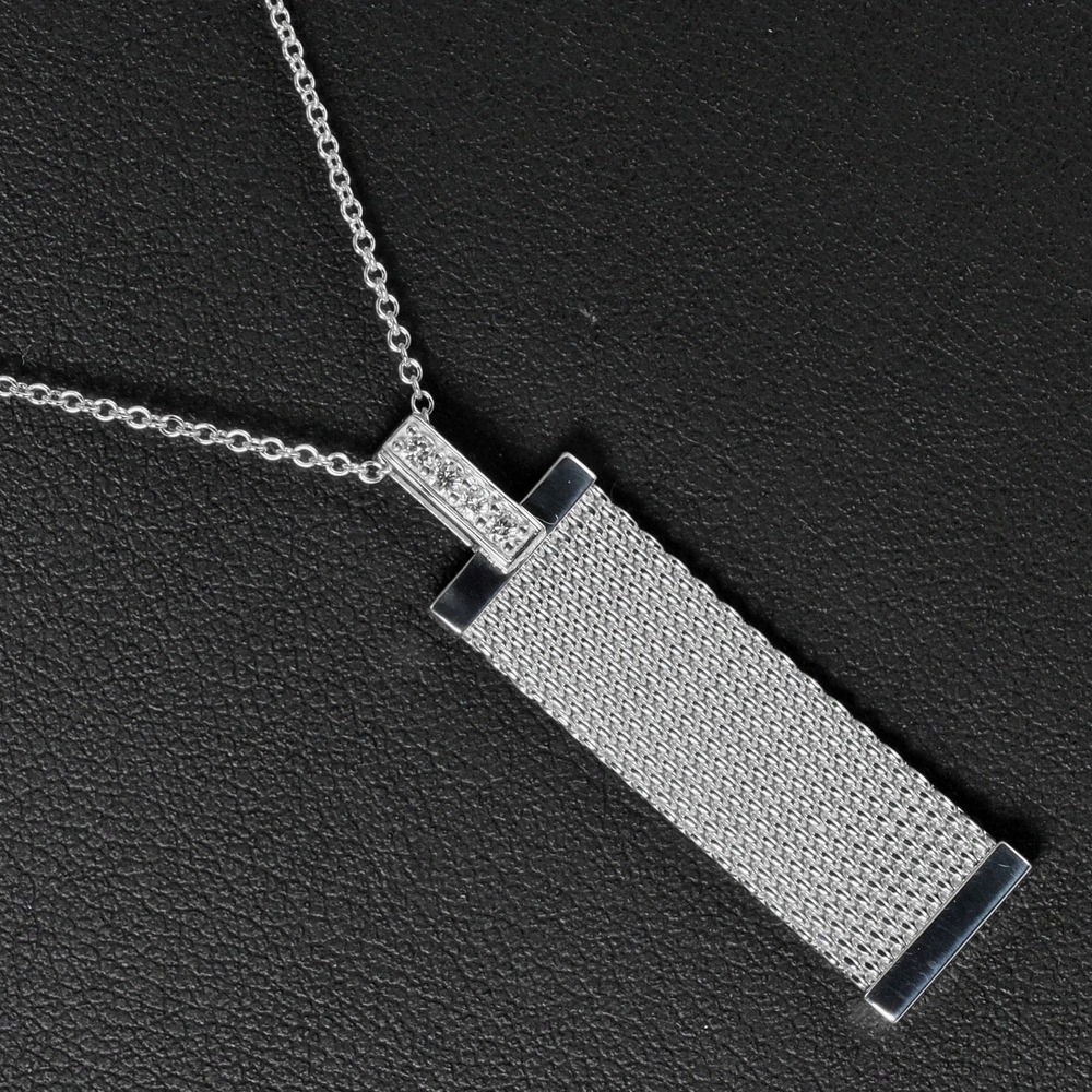 Tiffany Co Somerset Necklace Sterling Silver Diamonds Silver